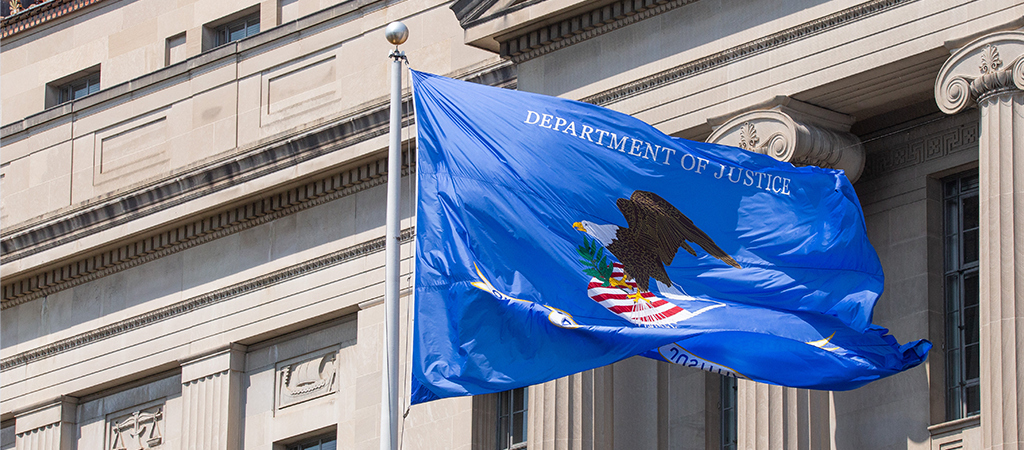 DOJ Building and Flag